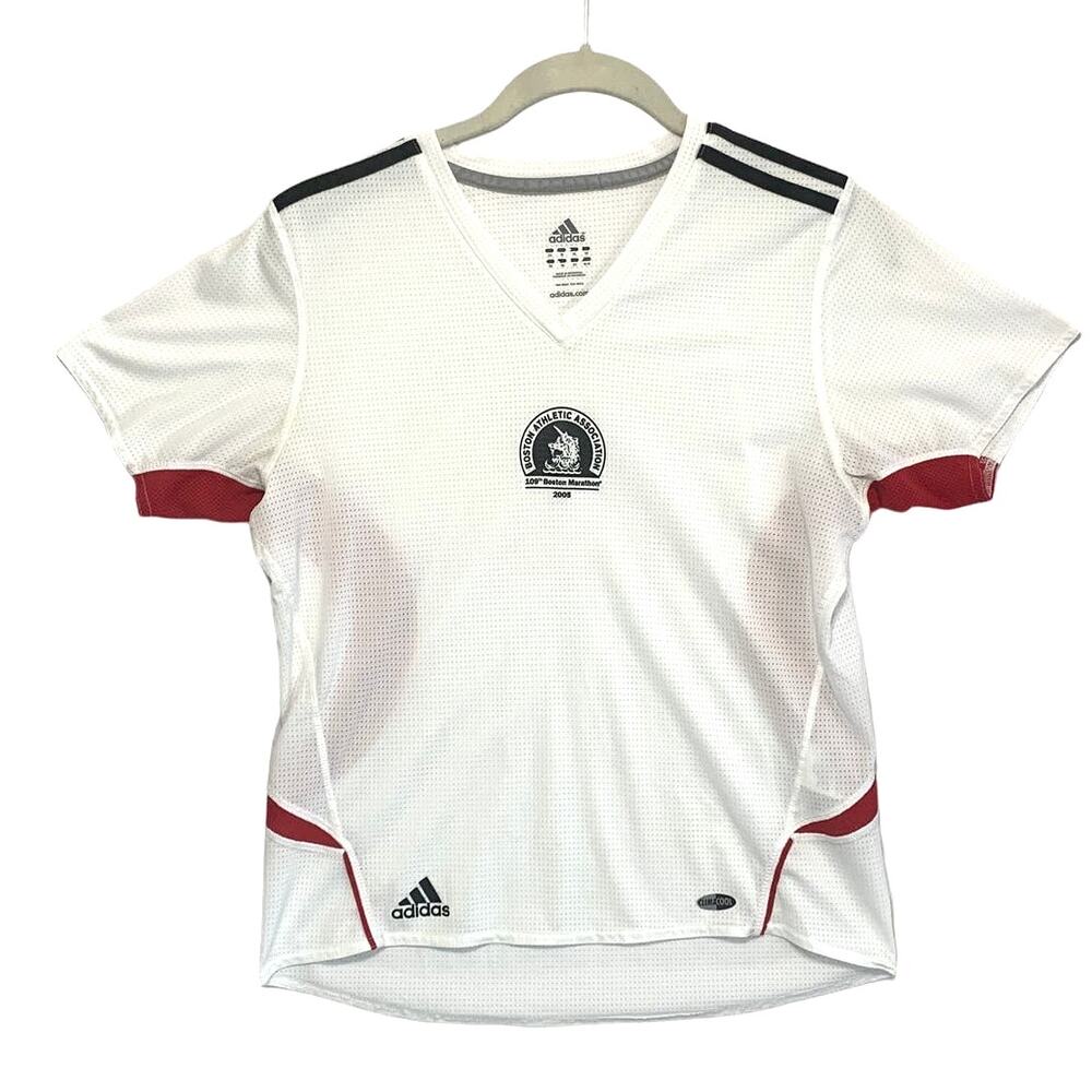 Adidas Climacool 2005 Boston Marathon Mesh Short Sleeve Tee Men's Sz M White
